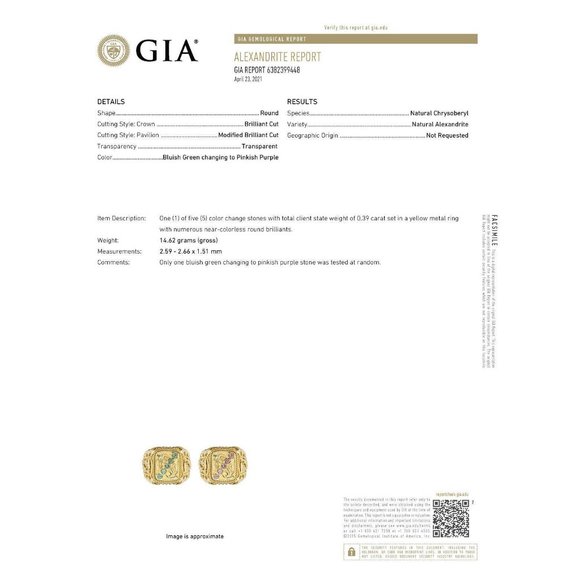 Natural Alexandrite Diamond 18k Yellow Gold Men's Ring - Picture 3 of 7